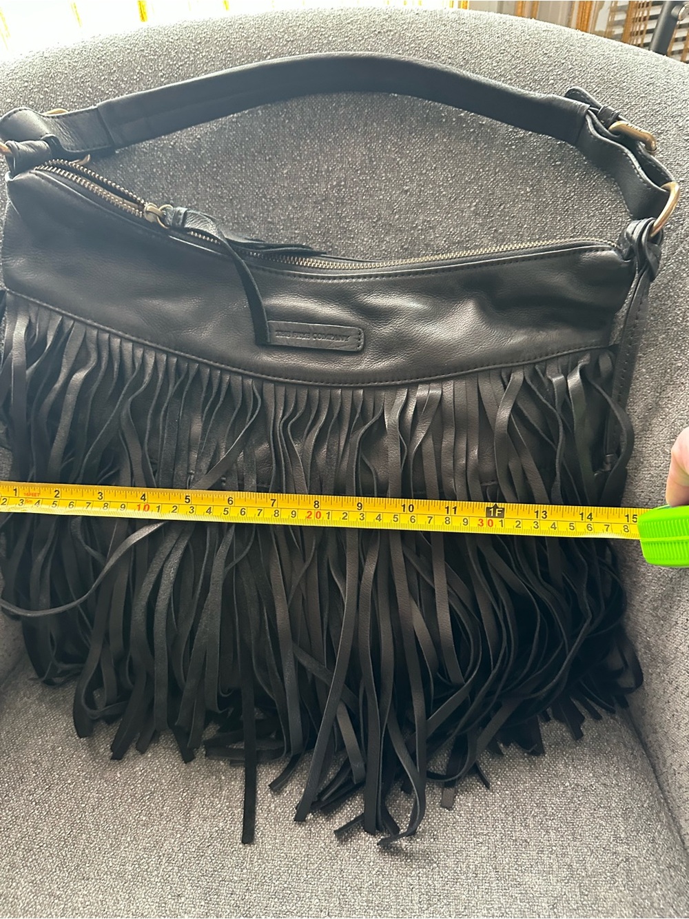 Frye Black Leather Fringe Shoulder Bag - Picture 9 of 10
